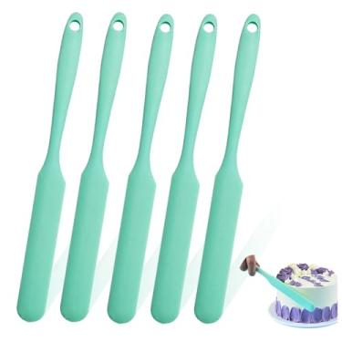 Imagem de Conjunto de espátula de silicone de 5 peças, espátula fina de cabo longo e raspador de pote para frascos, respingos de fermento, garrafas e recipientes, espátulas antiaderentes resistentes ao calor