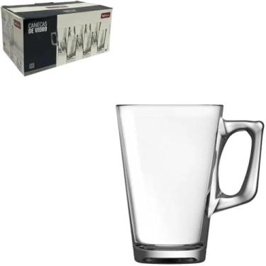 Imagem de Canecas de vidro para bebidas quentes, transparentes e versateis, 300ml, elegante.