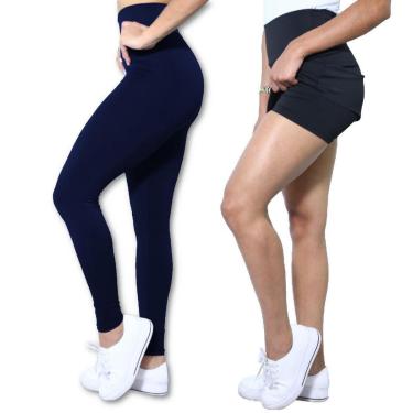 Imagem de Kit 2 peças Calça e Short-Saia Heide Ribeiro Legging Basic Suplex Esportes-Feminino