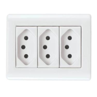Imagem de Conjunto Caixa 3 Tomadas 2p + T250v/ 10a - Tramontina