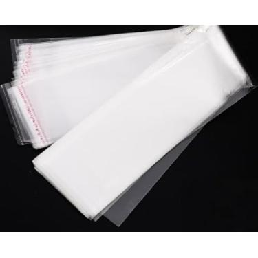 Imagem de Aemygo Pacote com 100 sacos para pôster, planos e estreitos, 100 cm, mangas de armazenamento de tubo à prova d'água com estampa transparente