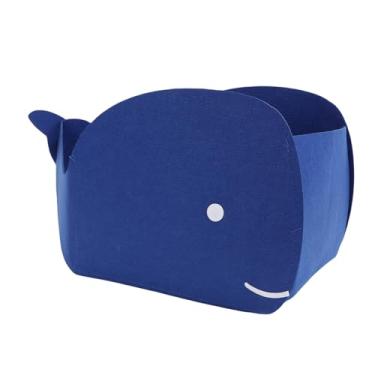 Imagem de Asixxsix Caixa de Armazenamento de Feltro, Cesta de Armazenamento Dobrável Em Forma de Baleia Com Alças de Transporte para Armário de Quarto de Casa, Brinquedos de Berçário, Roupas de (Azul)