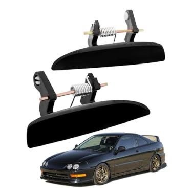 Imagem de Alavancas de maçaneta externa, compatíveis com Honda Acura Integra 1994-2001 GS-R/GS/LS Sedan 4 portas / Hatchback 2 portas, dianteira/traseira esquerda e lado direito do passageiro, maçaneta externa
