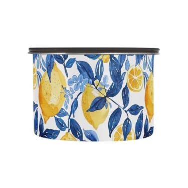 Imagem de ODAWA Pote de armazenamento de alimentos de cozinha para cozinha, nozes, lata de café de 500 ml e ramo de limão