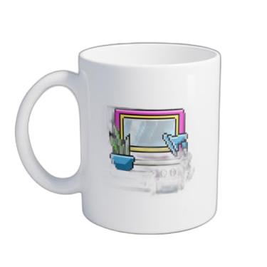 Imagem de Caneca Xícara de Café Porcelana 300ml Vintage Pixel Art Televisão