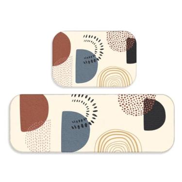 Imagem de Tapetes Cozinha Jogo 2 peças Modernos - Trilho + Passadeira - Antiderrapantes e Confortáveis(TPCOZ5133)