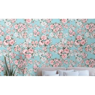 Imagem de Rolo Papel de Parede Auto Adesivo Lavável Full-HD Interno ou Externo Flores e Floral(1,0 x 0,47 metros,02)