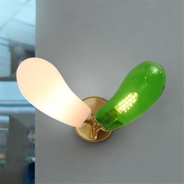 Imagem de OUFULA Berinjela Moderna Lâmpada De Parede LED Personalidade Criatividade Sala Quarto Restaurante Villa Decoração De Casa Corredor Parede Scon (Verde A 2 luzes)