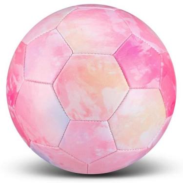 Imagem de Bola de futebol infantil HyDren Size 3 Glitter Pink 18 cm com bomba