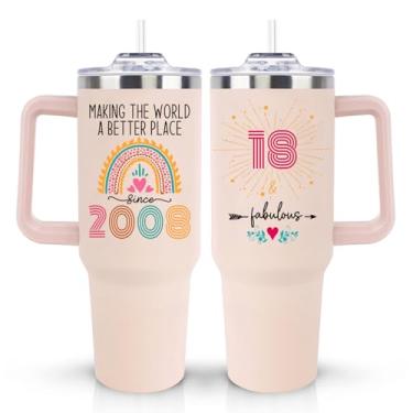 Imagem de Presentes de aniversário de 18 anos para meninas, exclusivo, divertido, fofo, 2007, presente de aniversário de 18 anos, para mulher que se transforma em 18 anos, filha, irmãs, amiga e fabulosa, caneca