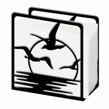 Imagem de SUPERDANT Pássaros em voo porta-guardanapos pôr do sol porta-guardanapos modernos suportes servette metal mesa dispensador de lenços para mesas cozinha hotel restaurantes piquenique decoração