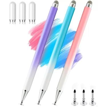 Imagem de Caneta Stylus 2 em 1 Tab A9 para Samsung Galaxy Tab A9/A9+/7 Lite/A7/A8/A8 Plus, Stylus de alta sensibilidade e precisão para iPad/iPhone/Fire/Lenovo/Pixel Mesas Todos os Dispositivos Touch (Rosa +