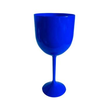 Imagem de Kit 10 Taça Acrílica Para Vinho Bebida 400ml Balada Gin Taça Plástico (Azul)
