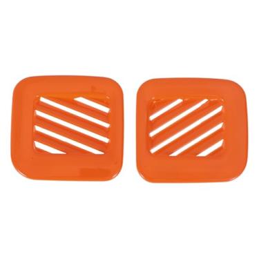 Imagem de TUCKBOLD Moldura de cobertura de ventilação de saída de ar condicionado para painel de instrumentos Ford Maverick 2022-2025 (lado esquerdo direito) laranja 2 peças