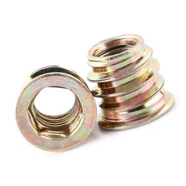 Imagem de Generic Porcas de Inserção Duráveis ​​de Aço Carbono para Móveis de Madeira Parafuso Sextavado Porca de Cabeça para Projeto Diy 20 Peças (M8*13mm)