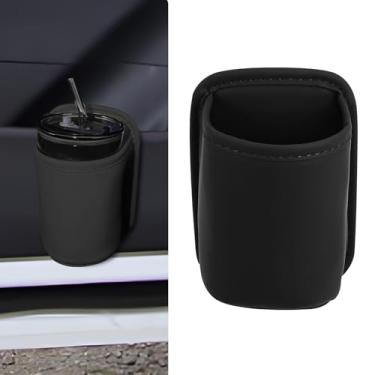 Imagem de Wuyaoyao Suporte de copo grande para porta de carro, suporte de copo de couro com clipe para porta de carros e bolso do banco traseiro, organizador de armazenamento extra para garrafa de água de