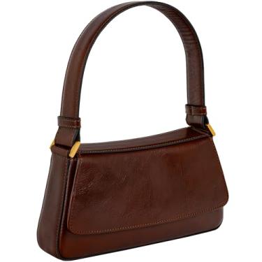 Imagem de Time Resistance Bolsa de couro - Bolsa de couro de flor integral para mulheres - Bolsa de ombro feita na Itália, Marrom, Clássico