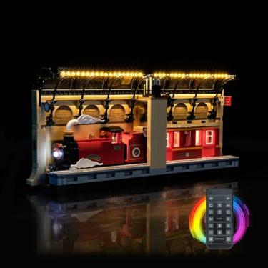 Imagem de LocoLee Kit de luz compatível com Lego 76450 Book Nook: Hogwarts Express - Sem modelo apenas luz, acessórios de iluminação LED compatíveis com decoração de prateleira Lego: The Hogwarts Express