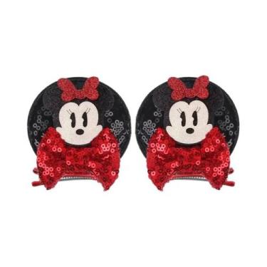 Imagem de Clipe De Cabelo Com Orelhas De Rato Disney Brilhantes Para Meninas, Ac
