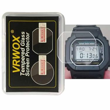 Imagem de [2 peças] para Casio DW-5600 protetor de tela de relógio, bordas arredondadas 2,5D 9H premium protetor de tela de vidro temperado real antiarranhões, anti-impressão digital sem bolhas DW5600E-1V
