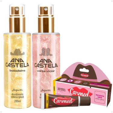 Imagem de Kit Ana Castela: 2 Body Splash Jequiti 200ml e 1 Hidratante Labial Carmed Brigadeiro 10g
