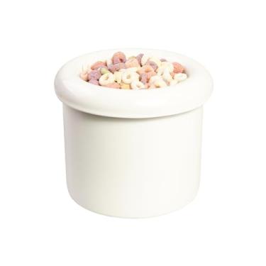 Imagem de BOWLBOWL Tigela de cerâmica elevada para gatos e cães de 15 cm com suporte, 18,5 cm de largura e rasa, para gatos e cães médios, compatível com bigodes, sem derramamento, feita na Coreia, Hello Bowl