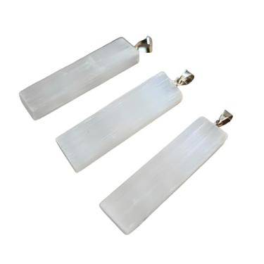 Imagem de Pingente Bastão Selenita Pedra Bruta Limpeza Energetica Cura