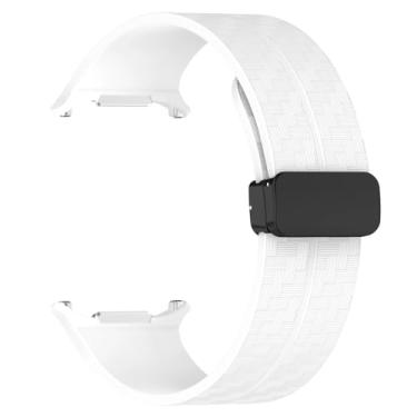 Imagem de GAFNED Pulseira padrão de fibra de carbono para samsung galaxy watch 7 ultra 47mm silicone pulseira de fecho magnético para galaxy watch 7 ultra(White)