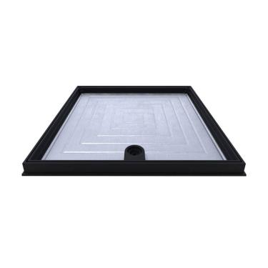 Imagem de Tampão Articulado C Rebaixo Passagem Inspeção Preto 60x60cm