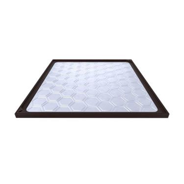 Imagem de Tampão Simples Com Rebaixo Passagem Inspeção Marrom 80x80cm