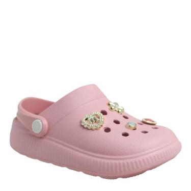 Imagem de Papete Babuche Infantil Menina Conforto Molekinha 2591103, Rosa, 33/34