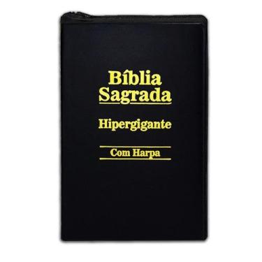 Imagem de Biblia Letra Hipergigante - Zíper - Preta - C/ Harpa - REI DAS BIBLIAS