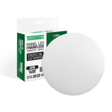 Imagem de Painel de Led Taschibra Frameless Redondo Sobrepor 36W Bivolt, 4000K -