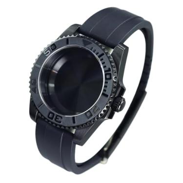 Imagem de FEIYASHI Black Yacht Design 200M Caixa de relógio à prova d'água para NH35 NH34/36/38 Miyota8215 ETA2824 Movimento Safira Glass Watch Case, Tampa inferior sólida 2, For ETA2824 PT5000 Movement, Caixa