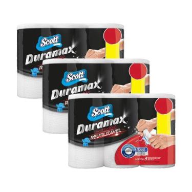 Imagem de Kit 3 Panos Reutilizáveis Scott Duramax Rolo Branco 174un cada