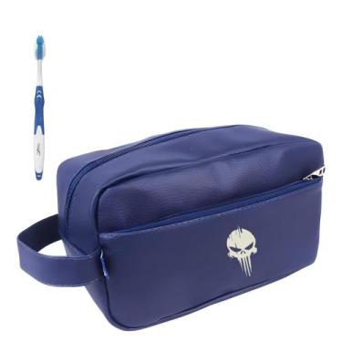 Imagem de Kit Nécessaire Executiva Masculina Premium Azul Com Estampas - Mormino