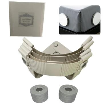 Imagem de Pacote com 4 suportes magnéticos para cama - aderência forte sem rugas - instalação sem elevação para todos os tamanhos de colchão (solteiro, Queen, King) - Lençóis de elástico e plano seguros (cinza