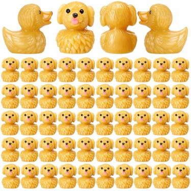 Imagem de Soulchen 100 peças mini estatueta de pato Golden Retriever de resina pequena estátua aleatória de animais fofos engraçados pequenos bonecos de animais para casa, prateleira de mesa, painel de carro
