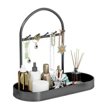 Imagem de Porta-joias – Organizador de armazenamento com ganchos, suporte para chaveiro, bandeja de joias | para colares, brincos, pulseiras, chaves, quarto, dormitório, entrada, vaidade, meninas, mulheres