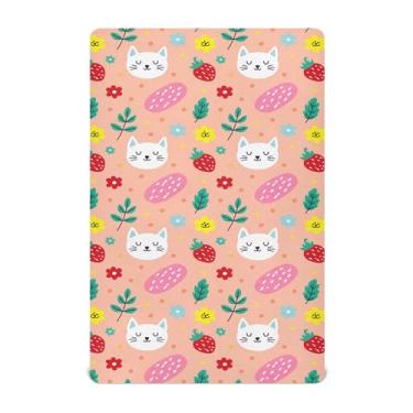 Imagem de SEHANY Lençóis de berço de gatos fofos para meninos e meninas, macio, respirável, elástico, lençol com elástico padrão para bebês de 27 x 99 cm