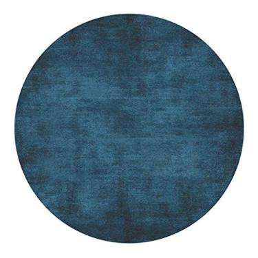 Imagem de Tapete redondo vintage de cor sólida moderno circular macio para cadeira de computador para quarto de crianças, casa, quarto, cobertor de cabeceira