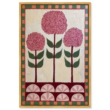 Imagem de Decoração de parede de flores estampadas com pétalas IV da Art Remedy, moldura dourada, 50 x 76 cm