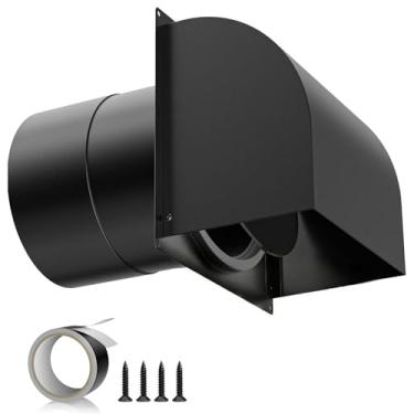 Imagem de Hon&Guan Ventilação de parede com capuz de 20 cm com malha e tampa removíveis, tampa de ventilação de parede de exaustão em forma de arco de 20 cm para cozinha exaustor/secador/exaustor de banheiro