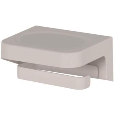 Imagem de Porta Papel Higiênico de Parede Bege Eleve Ou Fechado Banheiro