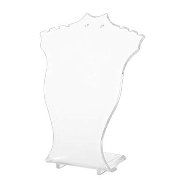 Imagem de Akozon Colar Pingente Jóias Expositor para Brincos, Cabide Rack Busto, Organizador de Jóias de Plástico Preto para Loja e Decoração de Casa (Transparente)
