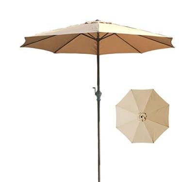 Imagem de Guarda-sol de jardim, sombra de sol ao ar livre, impermeável, proteção solar, proteção à prova de vento, para varanda, mesas de jantar, jardins, pátios, decks, guarda-chuva de sol/chuva bom (bege