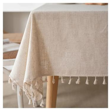 Imagem de Produtos têxteis domésticos toalha de mesa de linho de algodão, borla retangular, corda de juta, renda à prova de poeira, para cozinha, jantar, festa, decoração de mesa de chá (B, 150 x 300 cm)
