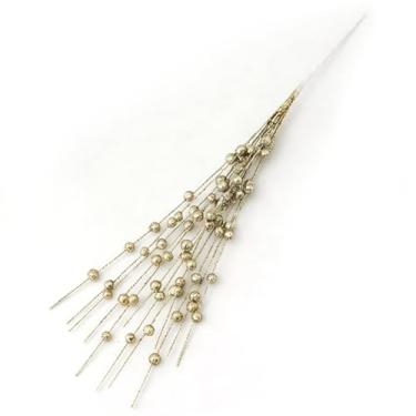 Imagem de Generic 8 Peças de Hastes Artificiais de Azevinho, Decoração de árvore de Natal Com Frutas de Espuma e Galhos de Arame, para Arranjo Floral DIY, Festa de Natal, Escritório Em Casa (Dourada)