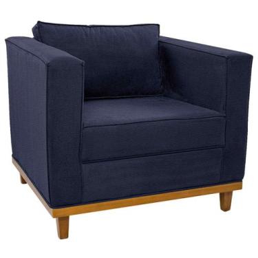 Imagem de Poltrona Decorativa Europa Corano Azul Marinho Doce Sonho Móveis