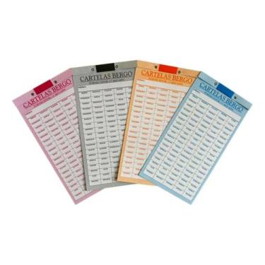 Imagem de Kit 50 Cartelas de Rifa Bergo 200 Nomes Cédulas Papel 140G Mistas Sort